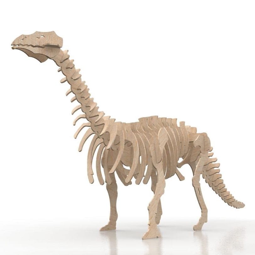 3D Wooden Brontosaurus Dinosaur Puzzle 3mm Template Laser Cut File