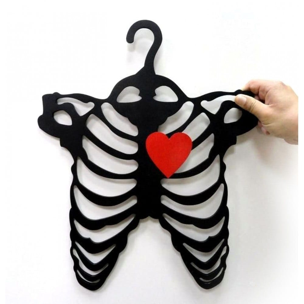 Skeleton Clothes Hanger with Heart Laser Cut File
