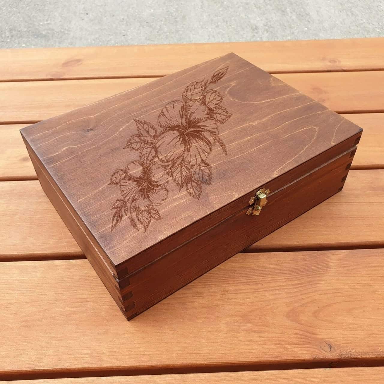 Floral Art on the Box Laser Engraving File