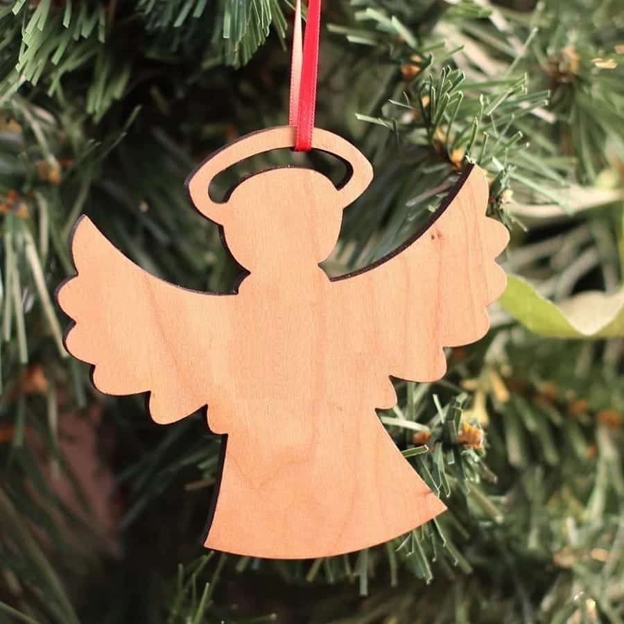 Angel with Open Wings Christmas Tree Ornaments Laser Cut File