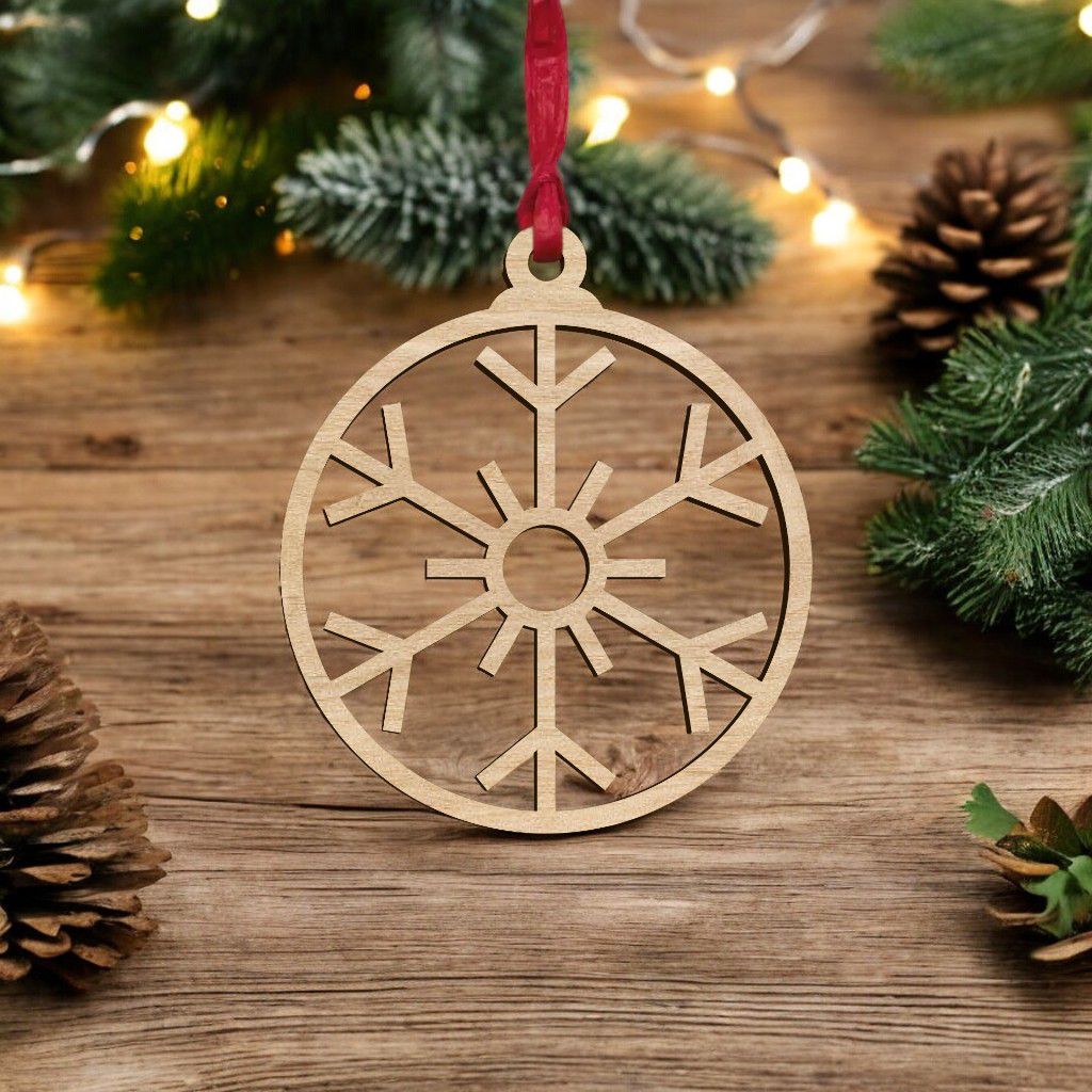 Laser Cut Christmas Bauble Snowflake CDR DXF EPS SVG File Free Download ...