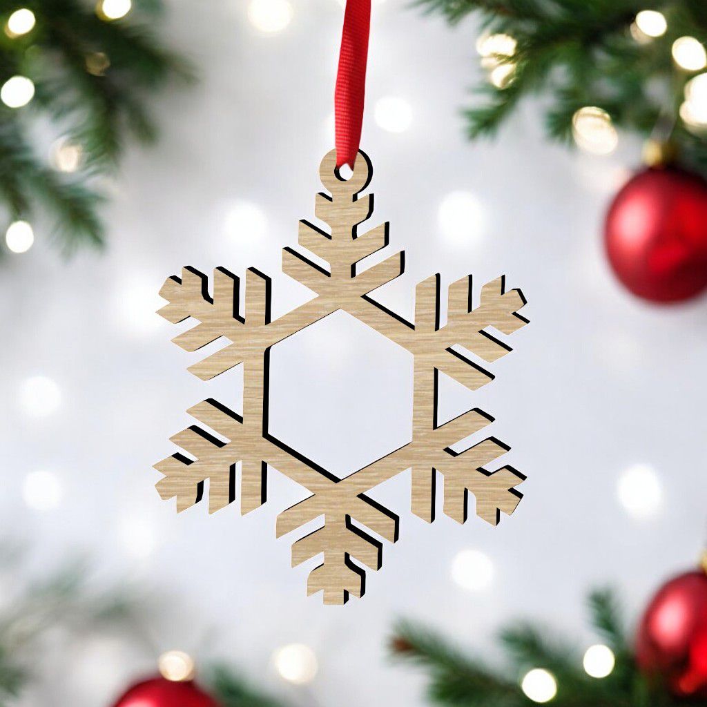 Laser Cut Christmas Hanging Snowflake Decoration CDR DXF SVG File Free ...