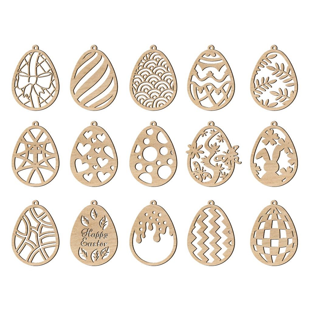 Laser Cut Wooden Easter Egg Hanging Ornament AI CDR DXF PDF SVG File ...