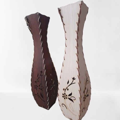 Laser Cut Wooden Flower Vase with Floral Pattern CDR File Free Download ...