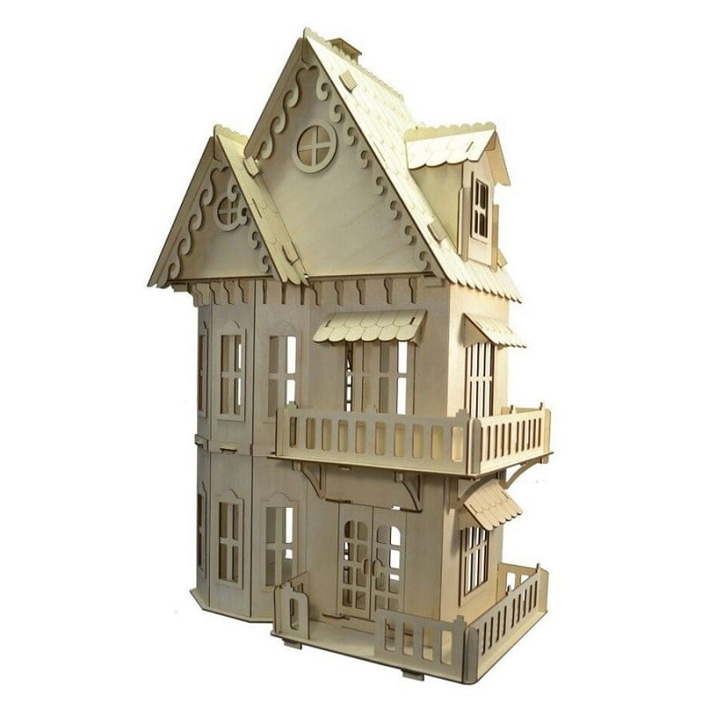 Wooden Gothic House 6mm Laser Cut CDR File Free Download | Vecty