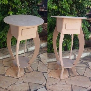 1 Drawer Round Side Table Laser Cut File