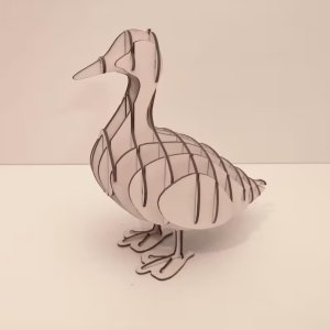 3D Puzzle of Wooden Duck Laser Cut File