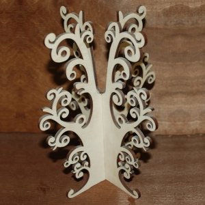 3D Wooden Earring Tree Stand Jewelry Organizer Laser Cut File