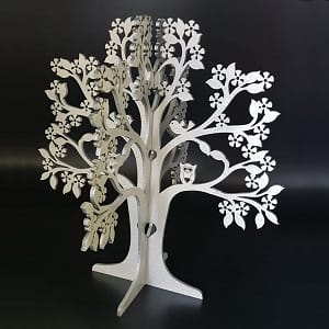 3D Wooden Ornate Tree Jewellery Stand Laser Cut File