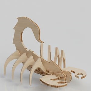 3D Wooden Scorpion Puzzle Laser Cut Assembly Model Kit