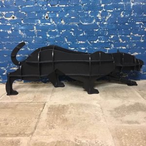 Animal Shaped Bookshelf Laser Cut Panther Shelf Layout File