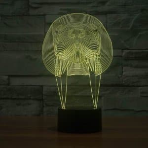 Animal Walrus 3D Illusion LED Lamp Laser Engraving File
