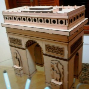 Arc De Triomphe Paris 3D Wood Puzzle Model Building Kit Laser Cut File