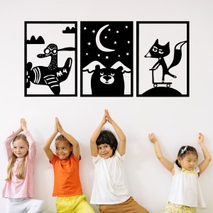 Baby Animal Wall Decal Silhouette Laser Cut Template