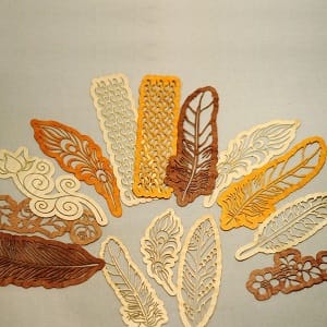 Bamboo Wooden Bookmark Feathers Laser Cut File