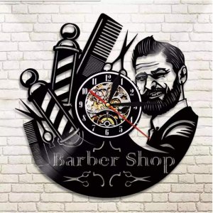 Barbershop Vinyl Wall Clock Laser Cut File