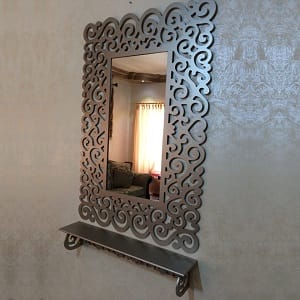 Bathroom Mirror Frame with Shelf Laser Cut File