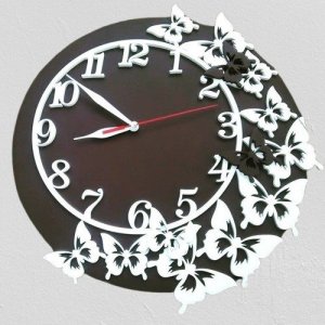Butterflies Wall Clock for Living Room Decor Laser Cut File