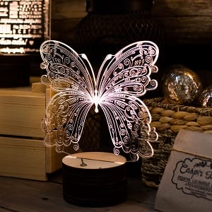 Butterfly 3D Acrylic LED Light Lamp Laser Engraving File