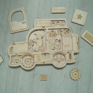 Car Puzzle Toy for Kids Laser Cut File
