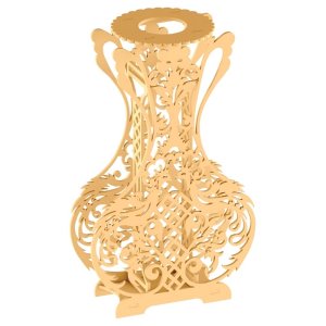 Carved Wooden Vase for Home Decor Laser Cut File