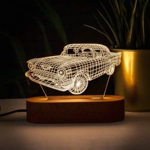 Chevy 57 Chevrolet Classic Car 3D Illusion Lamp Laser Engraving File