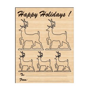 Christmas Deer for Craft Card Laser Cut File