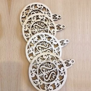 Christmas Hanging Ball with Floral Cut Out Design Laser Cut File