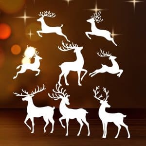 Christmas Reindeer Window Stickers Laser Cut File