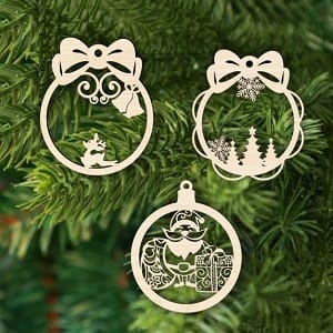 Christmas Round Bauble Toys Laser Cut File