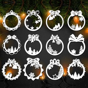 Christmas Tree Hanging Ball Bauble Ornament Collection Laser Cut File