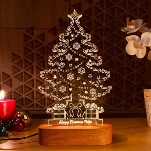 Christmas Tree LED Acrylic Night Light Lamp DXF File