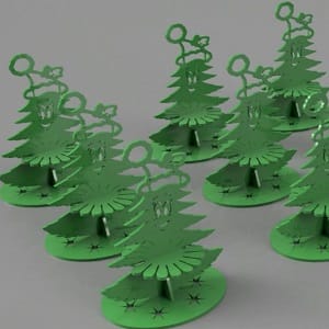 Christmas Tree Napkin Holder Laser Cut File