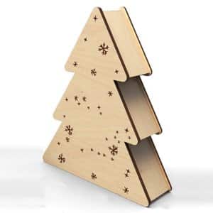 Christmas Tree Shaped Gift Packaging Box Laser Cut File