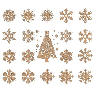 Christmas Tree Snowflake Ornaments Laser Cut File