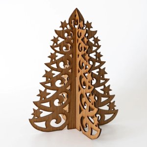 Christmas Tree with Layers of Stars on Edges Laser Cut DXF File
