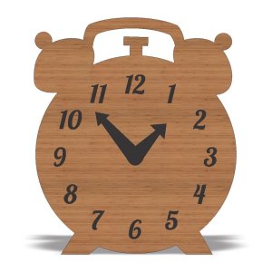 Classic Alarm Clock Shaped Wall Clock Laser Cut File