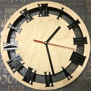 Clock Face Roman Numeral Wooden Wall Clock Laser Cut File