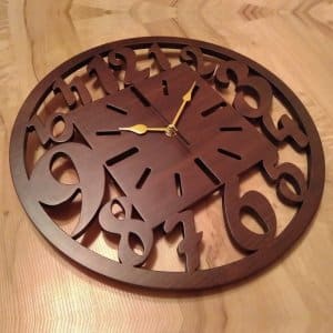 CNC Router Wood Clock with Numbers Cutout Template Laser Cut File