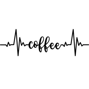 Coffee Heartbeat Lifeline Wall Sign Laser Cut File