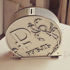 Coin Shaped Piggy Bank 3 Styles Laser Cut File