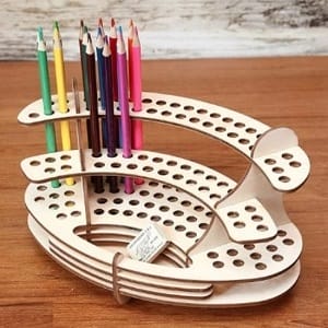 Colored Pencil Holder Desk Organizer Laser Cut File