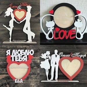 Couple Love Theme Photo Frame Collection for 14 February Laser Cut File