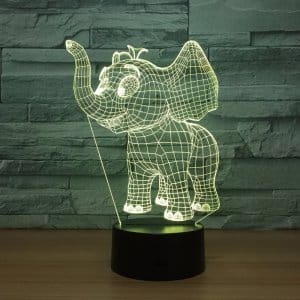 Cute Baby Elephant Acrylic Night Light Lamp DXF File