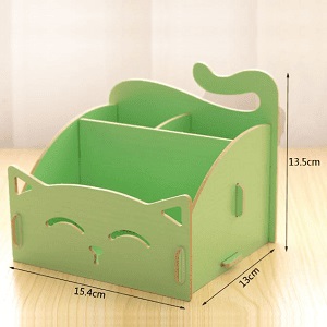 Cute Cat Pencil Holder Multifunction Storage Box Laser Cut File
