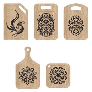 Cutting Boards with Fifty Engraving Designs Laser Cut File