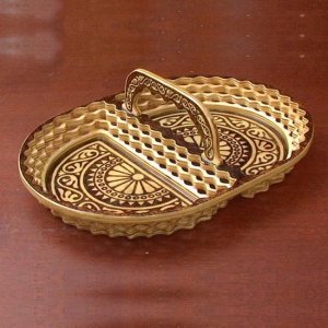 Decorative Serving Plate with Handle Laser Cut File