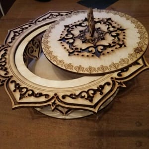 Decorative Wood Engraved Bowl with Lid Laser Cut File