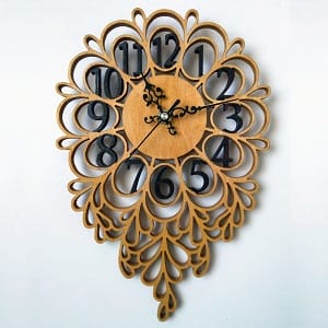 Decorative Wood Wall Clock Laser Cut File