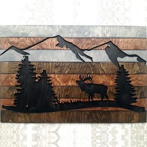 Deer Walking in The Woods Wall Art Panel Laser Cut File